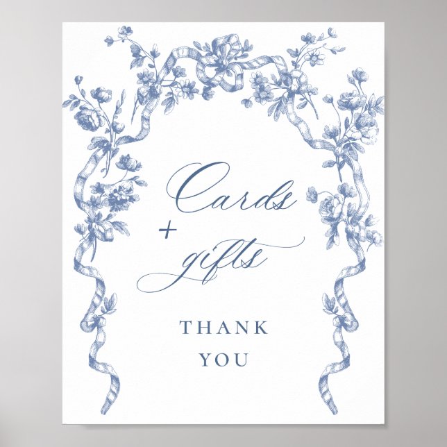 Póster Regalos y tarjetas azules de Grace Ornate de Victo (Frente)