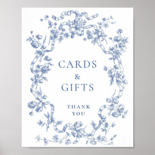 Póster Regalos y tarjetas azules de Grace Ornate de Victo