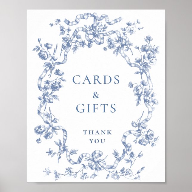 Póster Regalos y tarjetas azules de Grace Ornate de Victo (Frente)