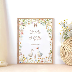 Póster Regalos y tarjetas Baby Shower de flor silvestre d