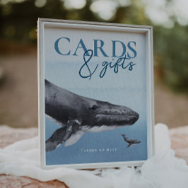 Póster Regalos y tarjetas Baby Shower en el océano rústic