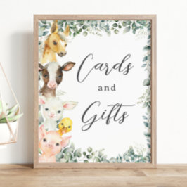 Póster Regalos y tarjetas de bebé de animales de granja d