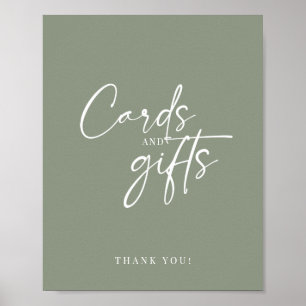 Póster Regalos y tarjetas de boho verde Sage Minimalista