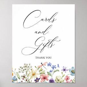 Póster Regalos y tarjetas de novias con flores silvestres