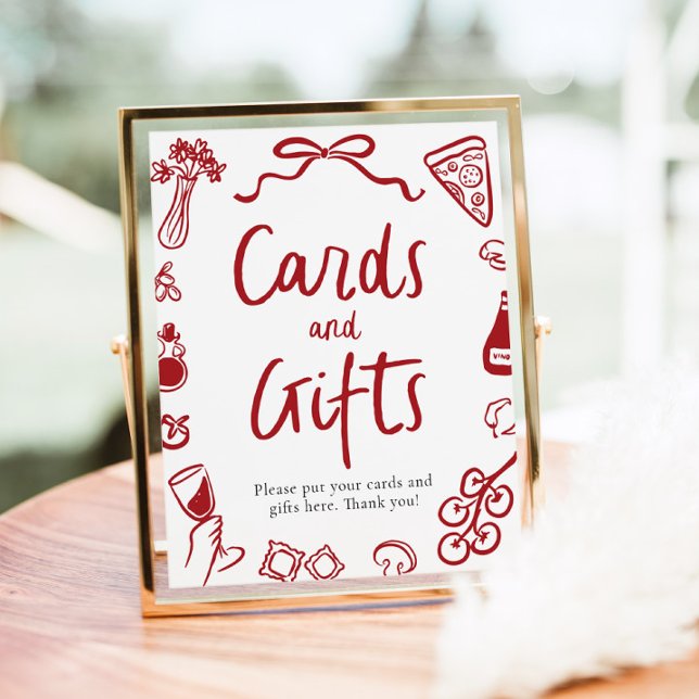 Póster Regalos y tarjetas de pizza italianas (Modern That's Amore Italian Pizza Cards and Gifts Poster)