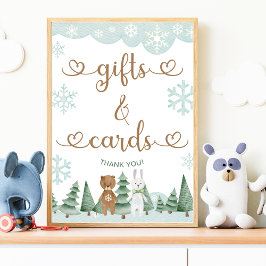 Póster Regalos y Tarjetas Invierno Snowflake Woodland Pos