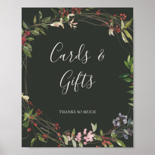 Póster Regalos y Tarjetas Verde Oscuro Botánico Elegante