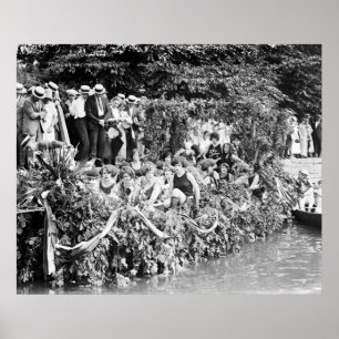 Póster Regata de canoas y Carnaval del Agua: 1924