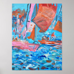 Póster Regata de Vela Dinámica Expresionista