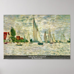 Póster Regatta De Vela En Argentina Por Claude Monet