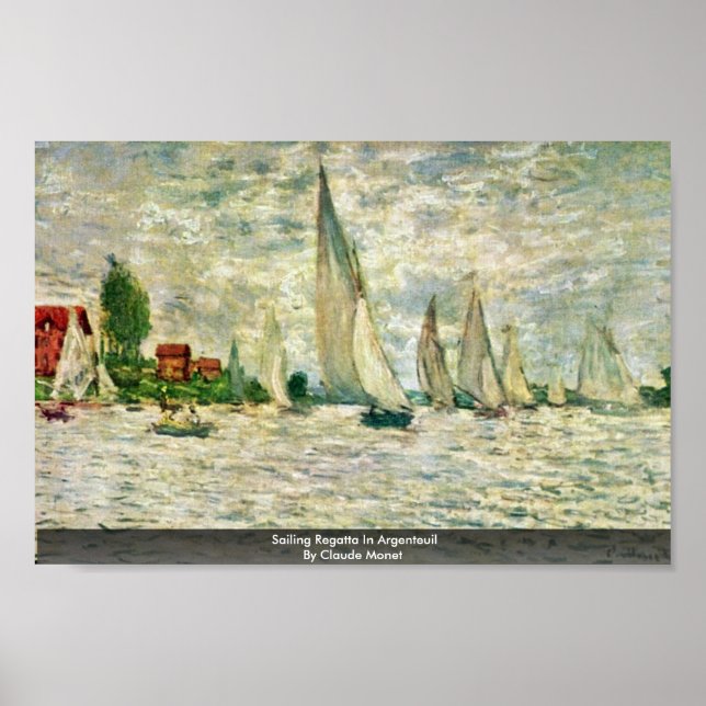 Póster Regatta De Vela En Argentina Por Claude Monet (Frente)