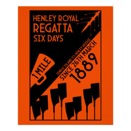 Póster Regatta del río Támesis - Remo estilo retro vintag