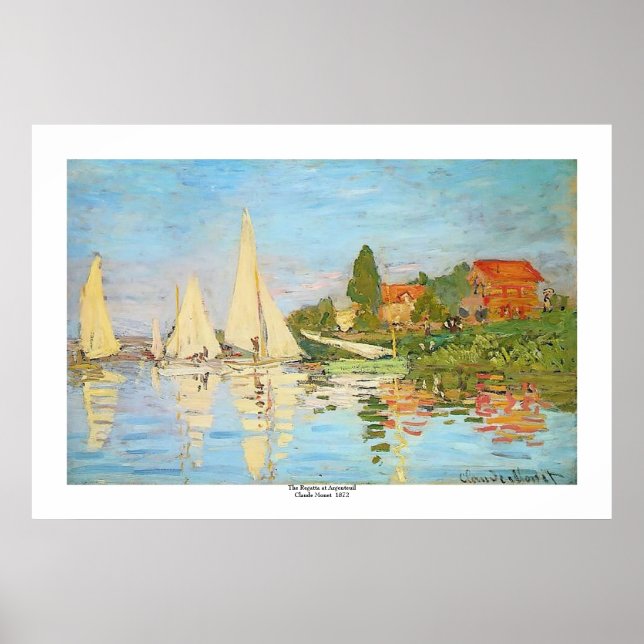 Póster Regatta en Argenteuil por Claude Monet (Frente)
