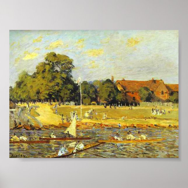 Póster Regatta en Hampton Court Alfred Sisley Poster (Frente)