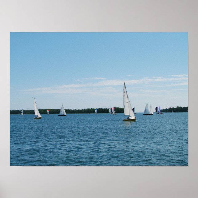 Póster Regatta Sale Boat Scene Photo Wall Art (Frente)