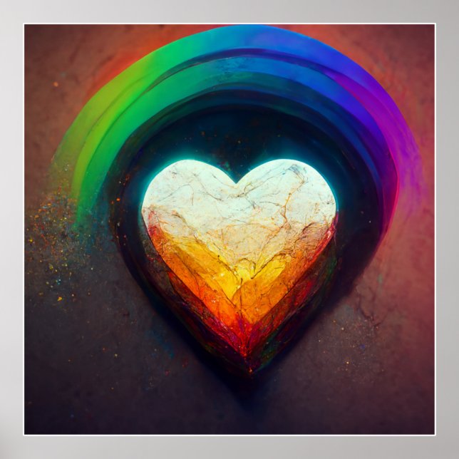 Póster Regenbogen mit Herz (Frente)