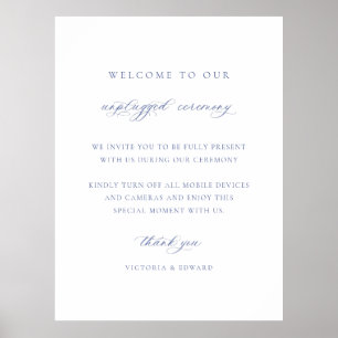 Póster Regency Blue Unplugged Ceremony Boda Rótulo