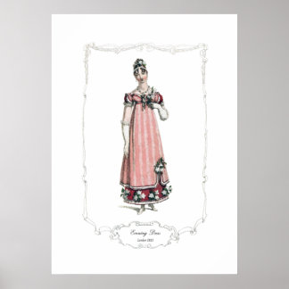 Póster Regency Fashion Plate 1815 Vestido De Noche Londre