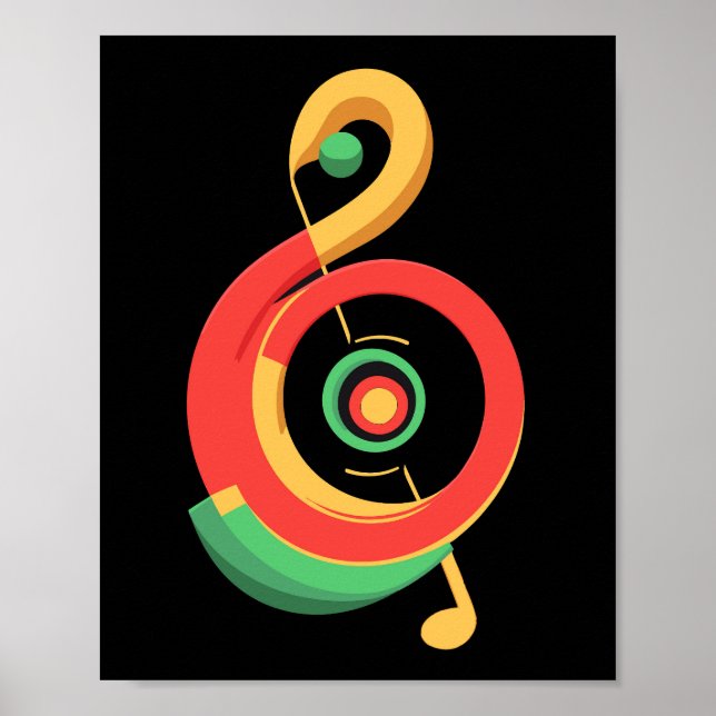 Póster Reggae Music Clef (Frente)