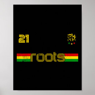 Póster Reggae Rastafari Etiopía Jamaica Fútbol Soccer 