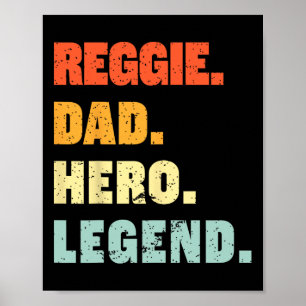 Póster Reggie Dad Hero Leyenda Nombre Personalizado Fa