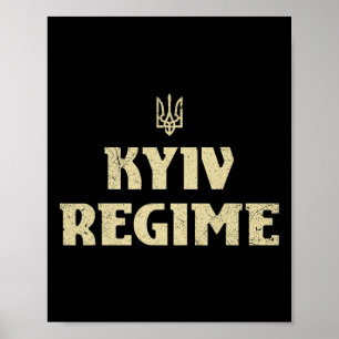 Póster Régimen de Kiev divertido dicho de tridente ucrani