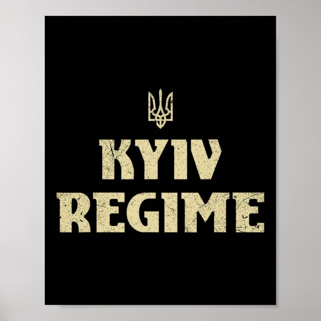 Póster Régimen de Kiev divertido dicho de tridente ucrani (Frente)