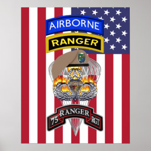 Póster Regimiento del 75° Ranger "Sua Sponte"