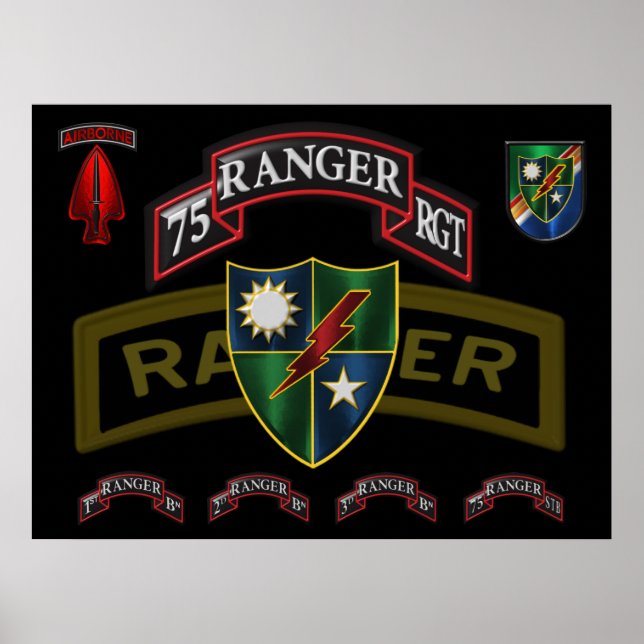 Póster Regimiento Ranger 75  (Frente)