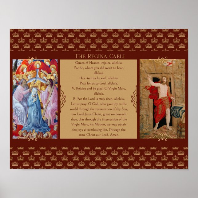 Póster Regina Caeli con Cristo y María (Frente)
