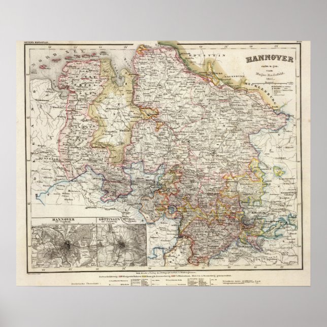 Póster Región de Hanover de Alemania (Frente)