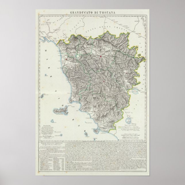Póster Región de la Toscana Italia (Frente)