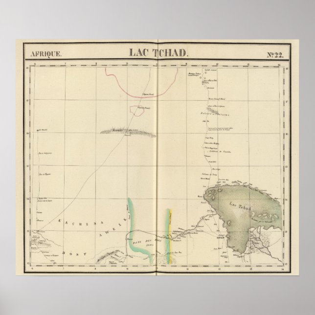 Póster Región del Lago Chad, África (Frente)