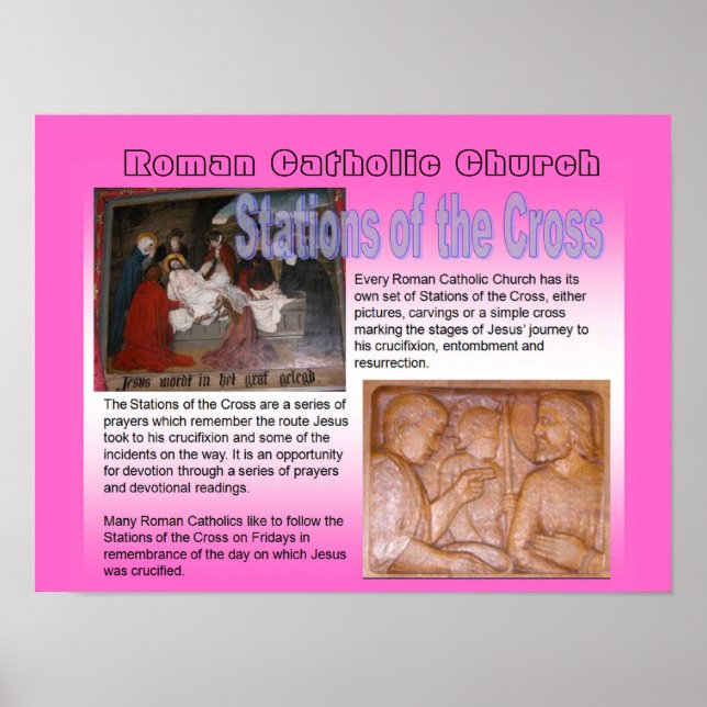 Póster Región, Estaciones Católicas Romanas de la Cruz (Frente)