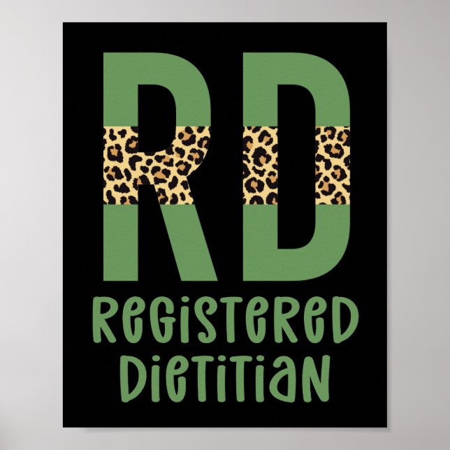 Póster Registered Dietitian Cheetah print RD Gifts (Frente)