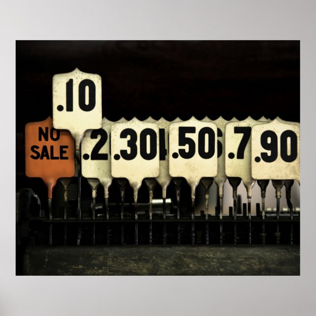 Póster Registro Antiguo de Efectivo (Frente)