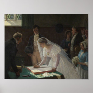 Póster Registro de Bodas por Edmund Leighton - poster
