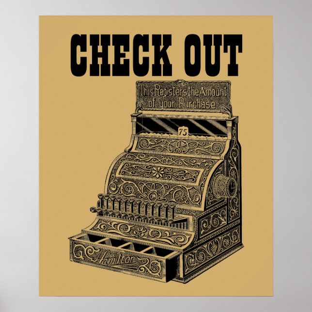 Póster Registro de caja de la antigua era victoriana (Frente)