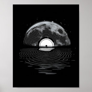 Póster Registro de vinilo con registro de vinilo de lazo 