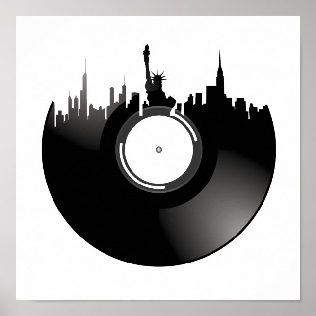 Póster Registro de Vinilo de Nueva York (Frente)