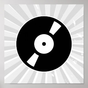 Póster registro de vinilo retro