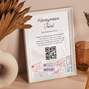 Póster Registro del Boda del Fondo de luna de miel Código