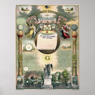 Póster Registro masónico 1876
