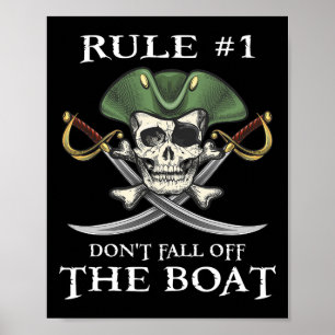 Póster Regla #1 No caigas de la parte pirata de crucero