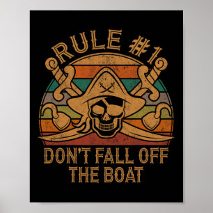 Póster Regla #1 No caigas del regalo pirata de barco papá