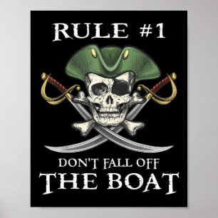 Póster Regla #1 No Se Cae Del Fiesta De Piratas Cruceros