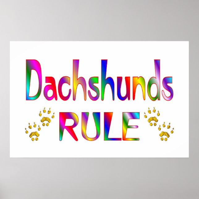 Póster Regla de Dachshunds (Frente)