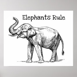 Póster Regla de los Elefantes