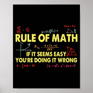 Póster Regla Divertida de Matemáticas Si Parece Fácil Est