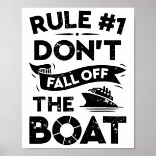 Póster Regla número 1 No caigas del barco gracioso C